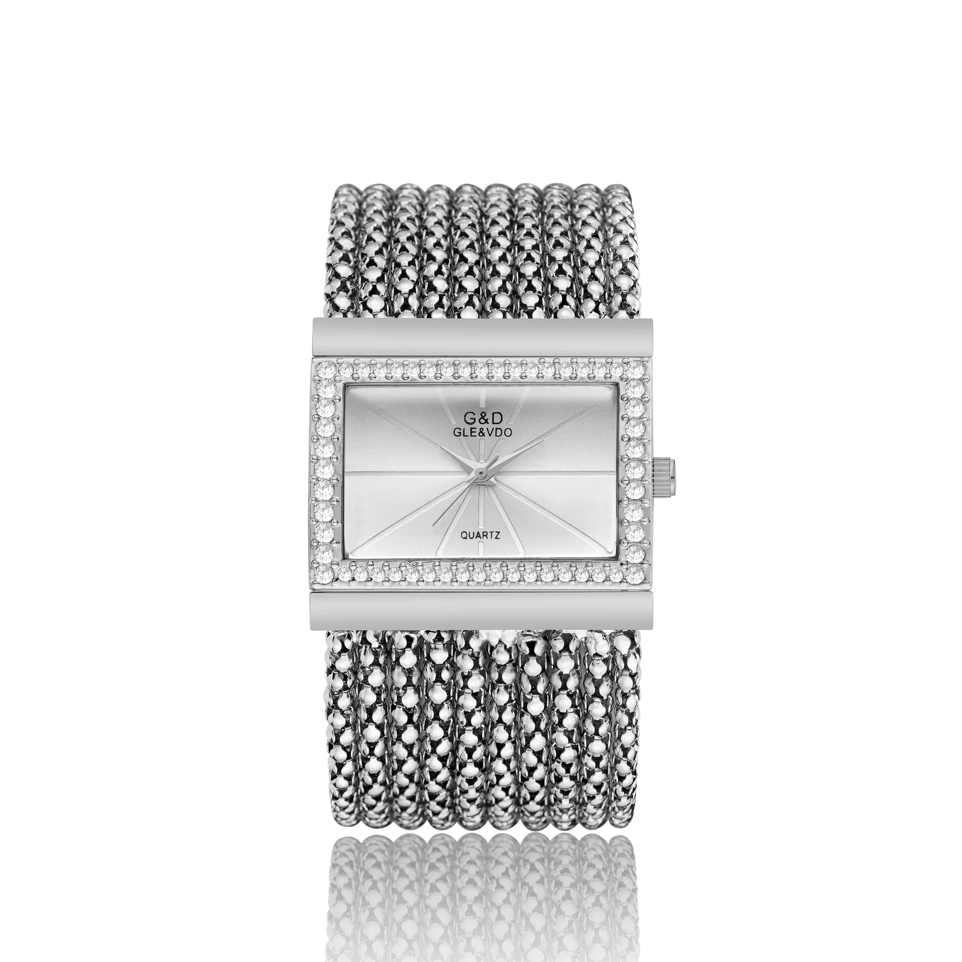Стразы G &amp D женские часы серебряные Роскошные Брендовые Часы с браслетом модные