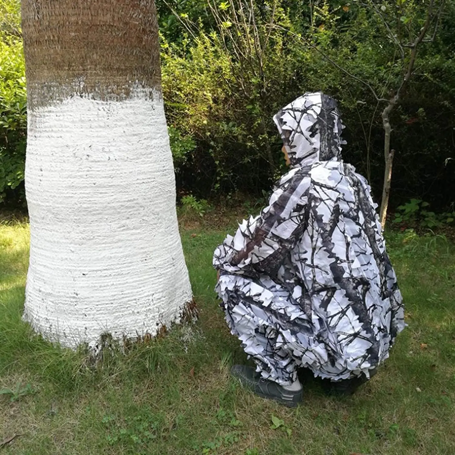 Костюмы с 3D Кленовым листом зимняя белая камуфляжная куртка на молнии штаны