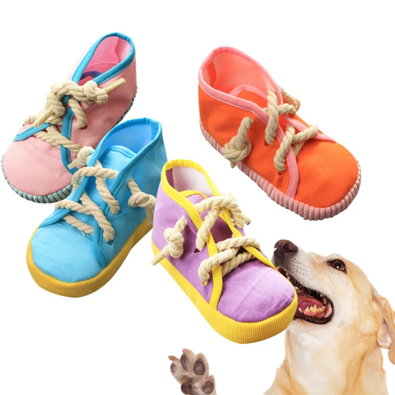 

Cute Shoe Dog Toys Stuffed Squeaky Lovely Pet Small Dog Puppy Cat Tugging Chew Quack Sound Toy Peluche Dogs Supplies