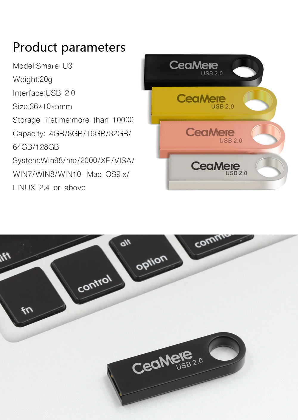 CEAMERE C3 USB флеш-накопитель 16 Гб/32 ГБ/64 Гб/128 ГБ флеш-накопитель Флешка флеш-диск USB 2,0 карта памяти USB диск 4 цвета настоящий