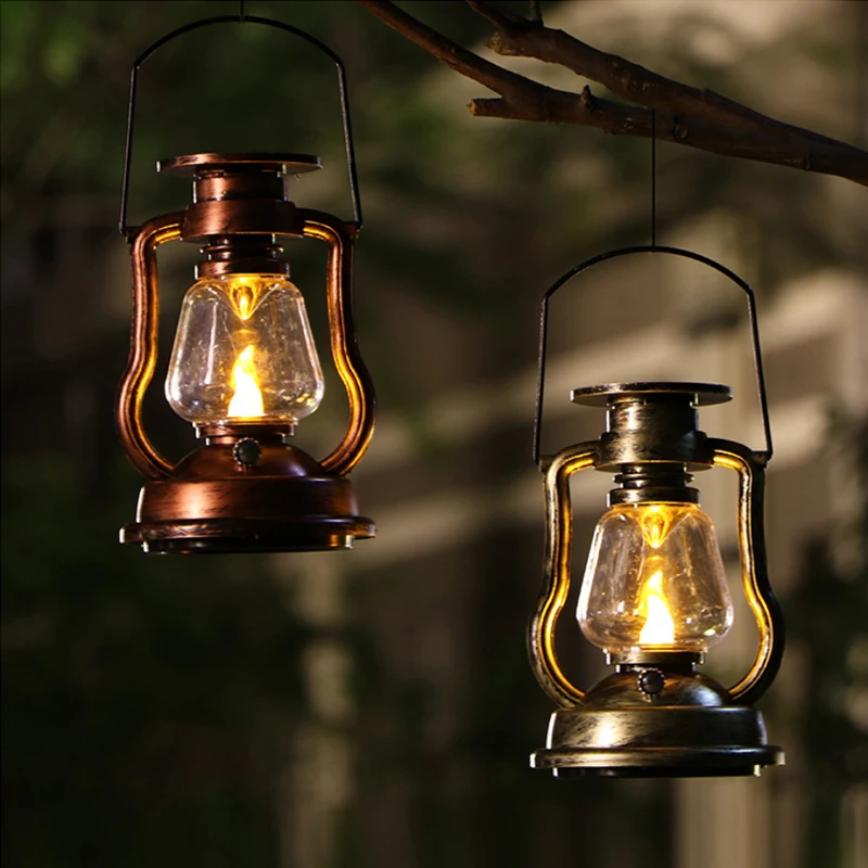 

Chinese Kerosene Lamp Decoration Led Simulation Flame Solar Charging Retro Home Decoration Living Room Decoration Garden Decor
