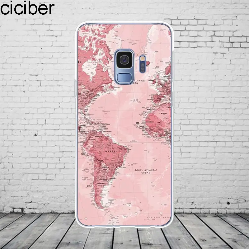 Чехол ciciber с картой мира для Samsung Galaxy S 5 6 7 8 9 Edge Plus мягкий чехол из ТПУ Note 3 4 10