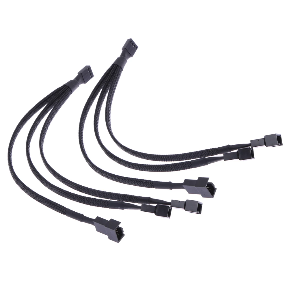 

4 Pin Extension Cable Motherboard Office 1 To 3 Ways Splitter Sleeved Connector CPU PWM Fan Practical Accessories Tinned Copper