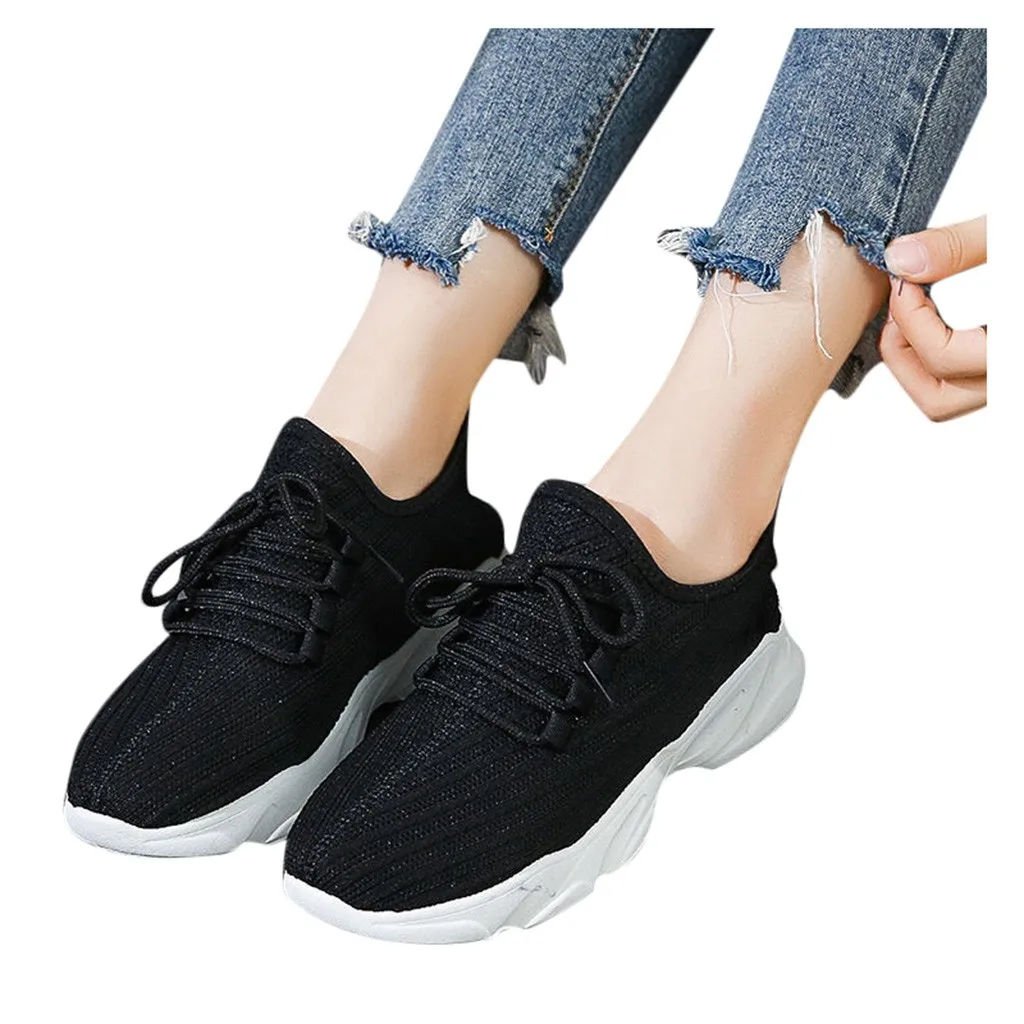 Женская обувь на шнуровке; теннисные туфли; дышащая обувь; zapatillas mujer; спортивные кроссовки для бега; повседневная обувь; Harajuku zapatos de mujer