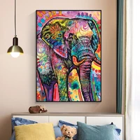 abstract elephant canvas painting prints wall art hd print colorful animals modern wall art pictures for kids room