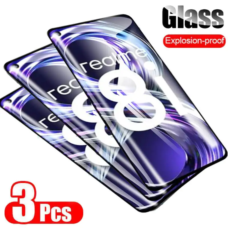 

3 шт. полное покрытие для Oppo Realme 8i, Защитное стекло для экрана Opp Realmi 8i, закаленное стекло Realmi8i, защитная пленка, защитная пленка