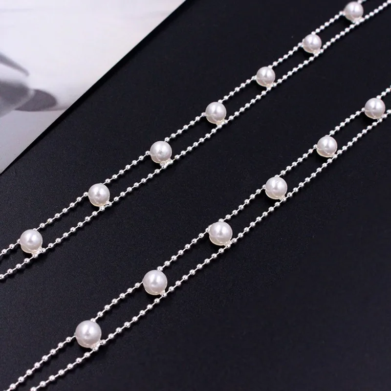 

2pcs Women Pearl Adjustable Belt Prom Party Dress Double Row Bra Straps Summer Strapless Underwear Bra Straps Accessories