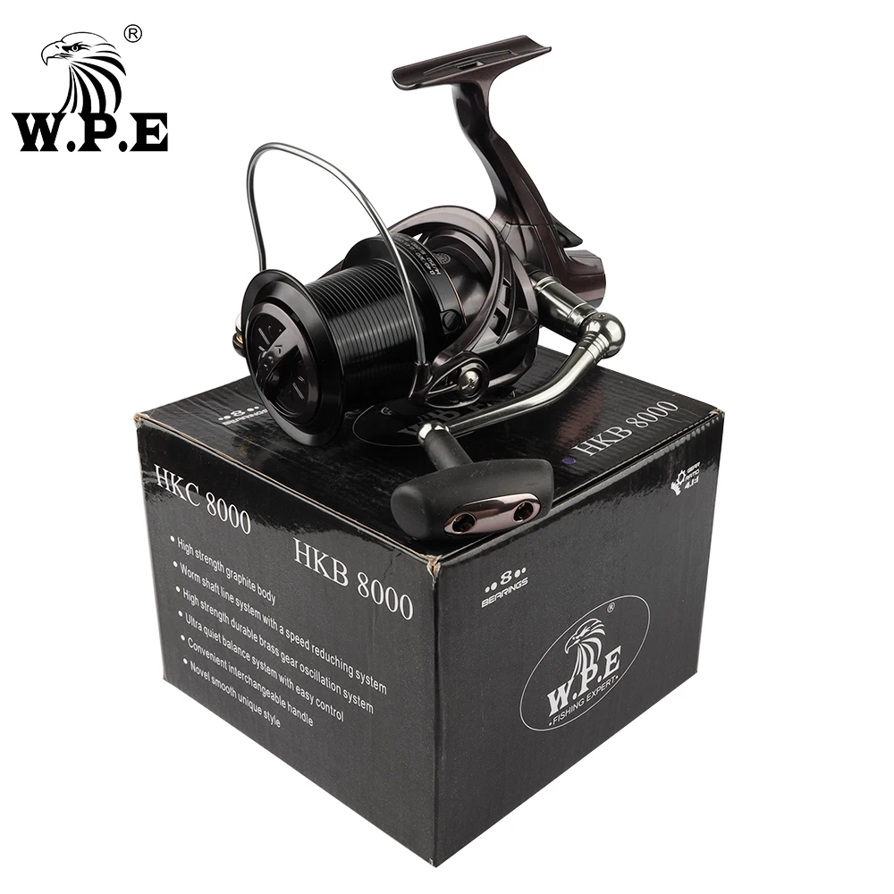 Катушка рыболовная W.P.E HKB металлическая катушка для спиннинга 6000 8000 макс.