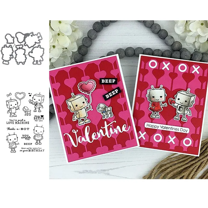 День Святого Валентина Любовь роботы прозрачные штампы координационные для DIY