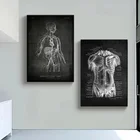 Медицинское офисное украшение в виде сердца, искусственная Картина на холсте, черно-белый постер, настенное искусство, декоративные картины