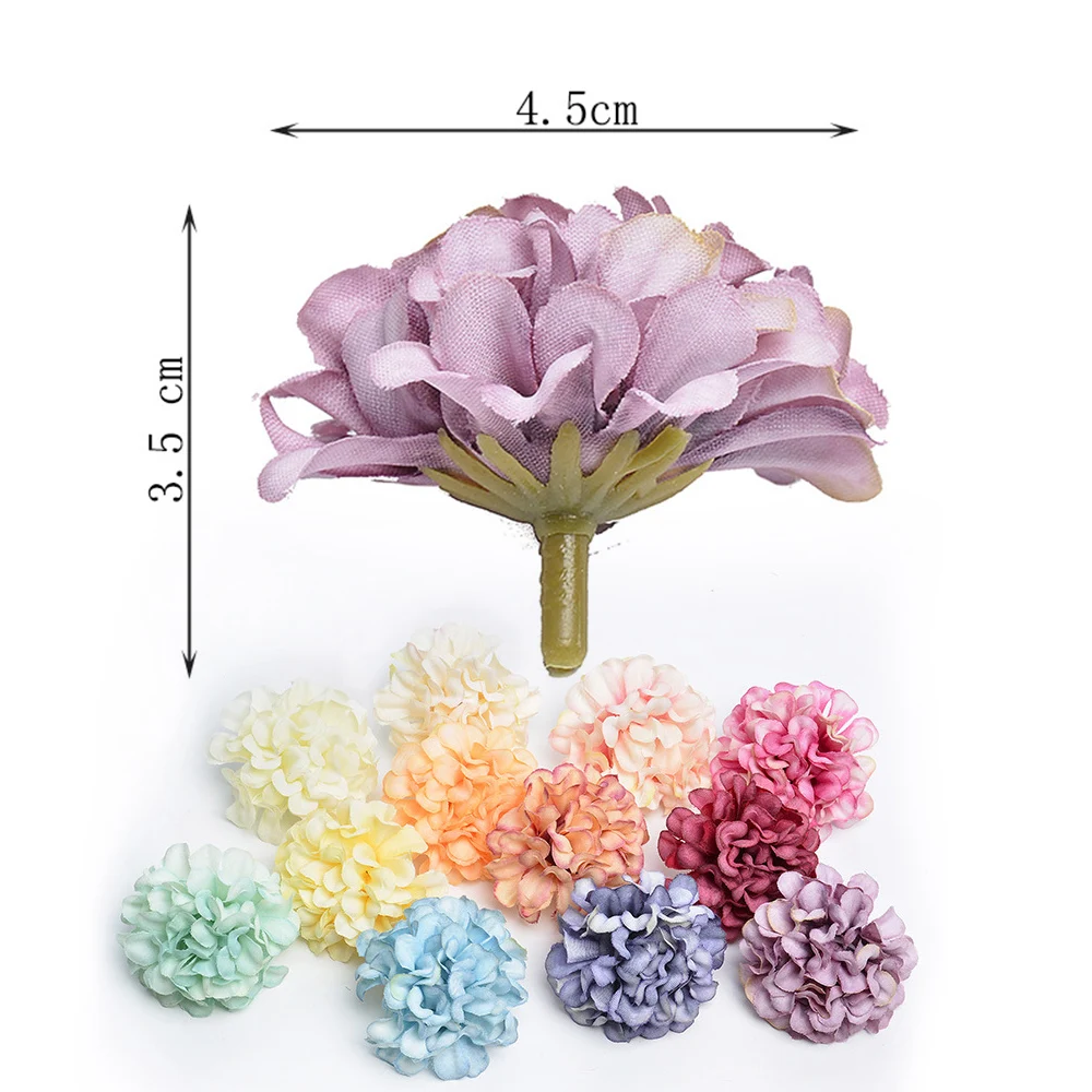 

50 Pcs/Set Silk Artificial Flower Head Hydrangea Wedding Party Decoration DIY Scrapbooking Fake Flower Wreaths Home Decor