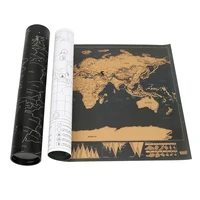 personalized world map journal travel erase black map poster deluxe edition scratch wall stickers home decor
