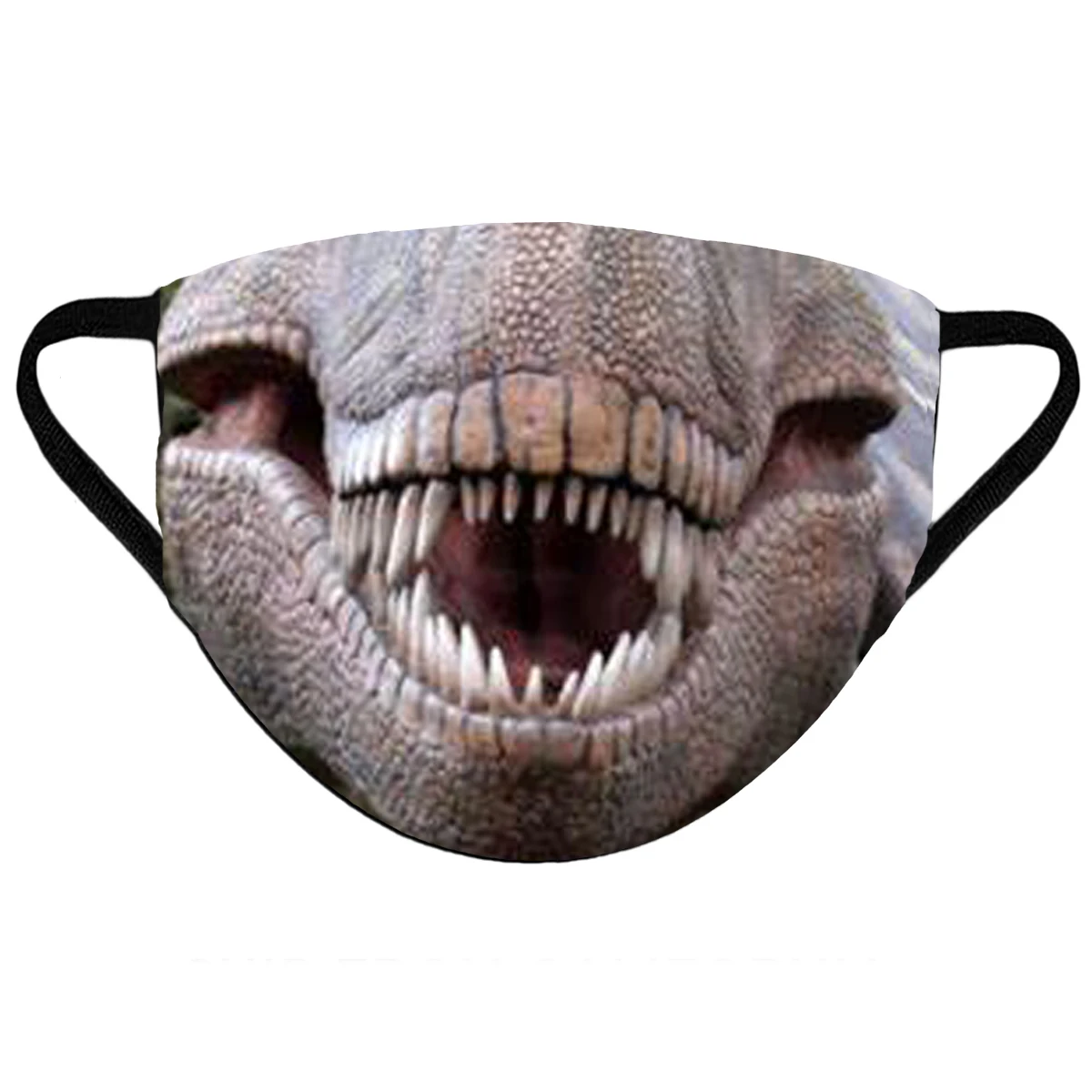 

Funny Tyrannosaurus Rex Expression Face Printed Mouth Covering, Washable Reusable Fabric Face Mask with Filter