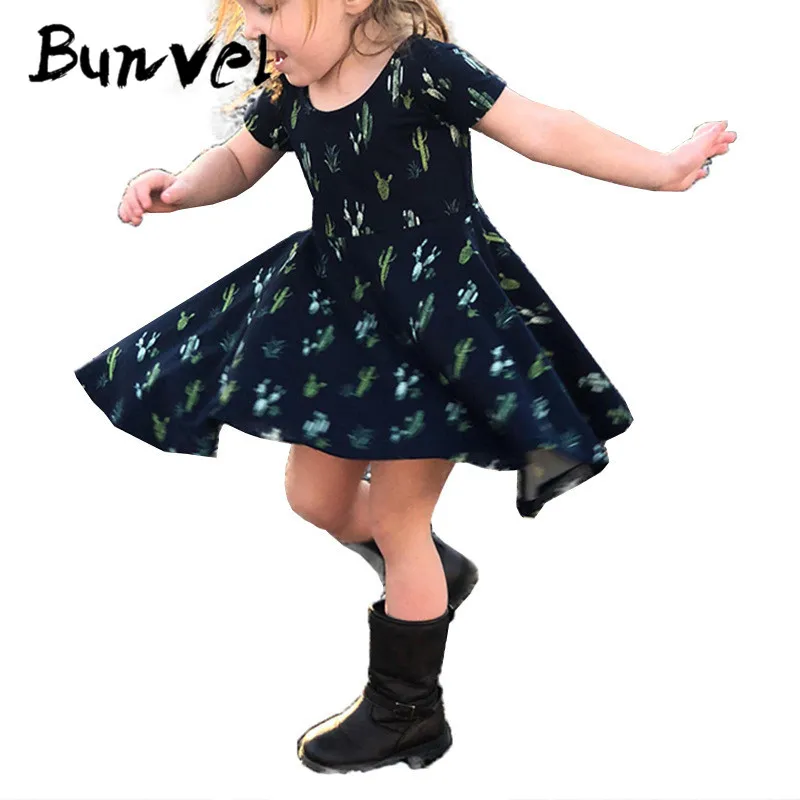 Платье для мамы и дочки bunvel с принтом кактуса одежда меня детские платья Пляжное