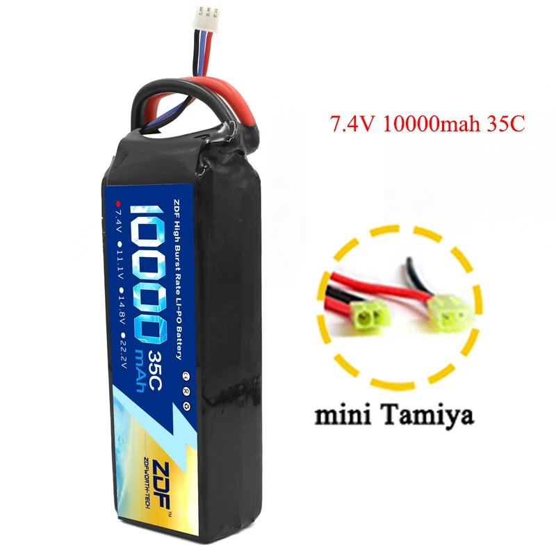 7.4v Mini Tamiya ZDF RC автомобиль Lipo батарея 2S 3S 7,4 V/11,1 V 10000mah 35C Max 70C XT90/XT60/T Разъем для Rc самолета Traxxas автомобиль RC грузовик - Цвет: 7.4v Mini Tamiya