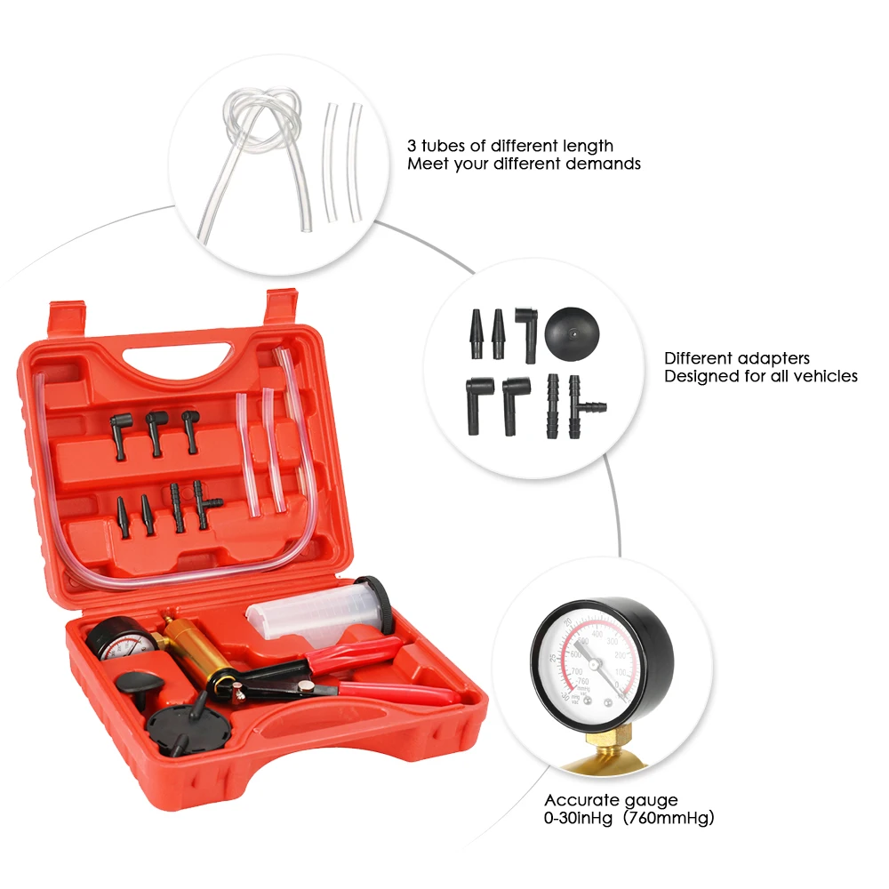 Набор инструментов 2 в 1 вакуумный тестер 17 шт. Автомобильный Ручной насос