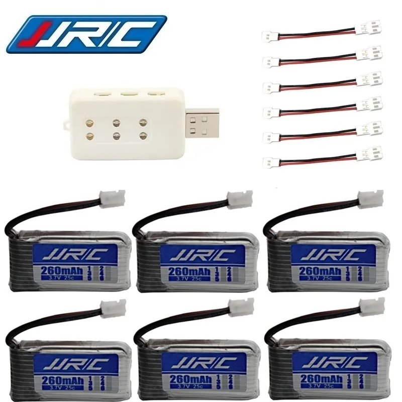 

Original JJRC H36 battery 3.7V 260mAh For E010 E011 E012 E013 F36 3.7v Lipo Battery 6-in-1 UBS Charger RC Quadcopter Parts