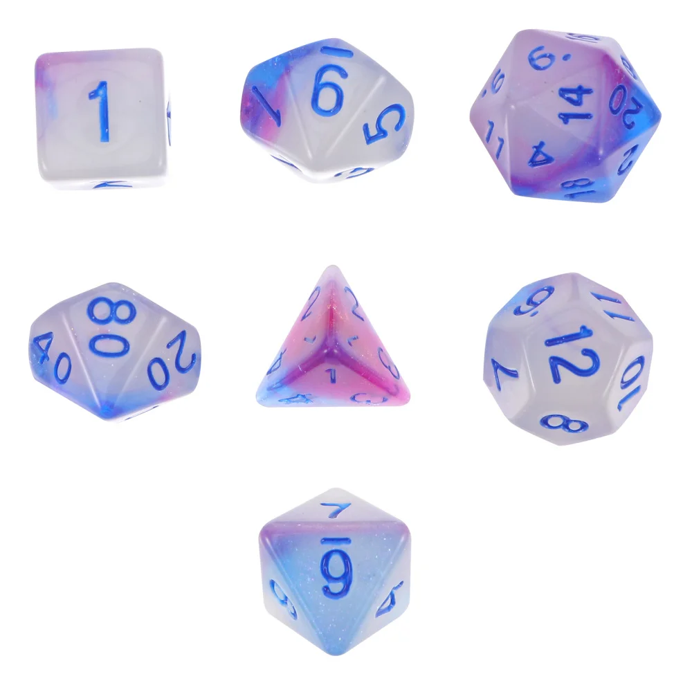 

1 Набор, 7 шт., зернистость, многогранные кости, кости TRPG (разные цвета)