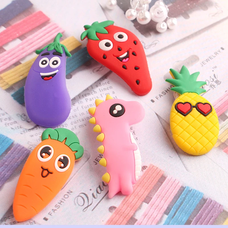 5 шт./компл. стильная футболка с изображением персонажей видеоигр фрукты заколки