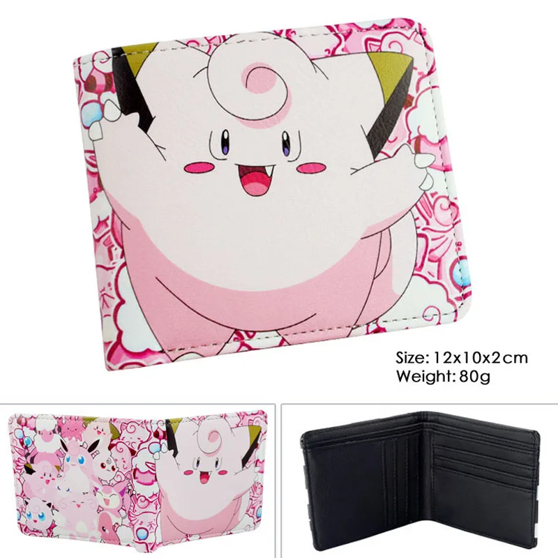 Clefairy Eevee красочный PU кошелек W-Аниме Карманный Монстр Пикачу кошелек - Цвет: Clefairy