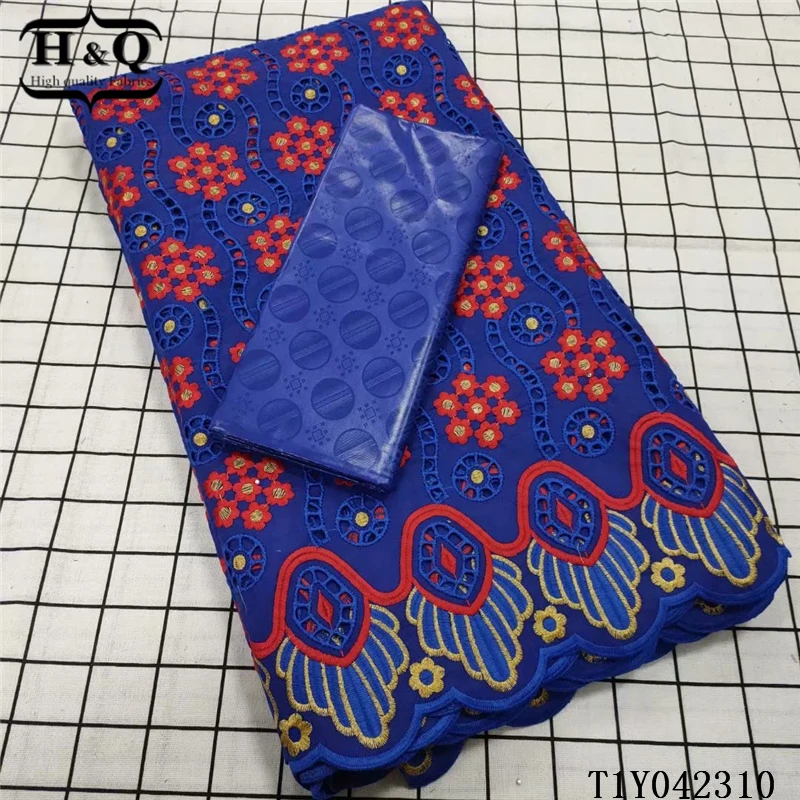 

H&Q high quality nigerian bazin lace fabric with stones 100% cotton french voile lace newest african dry fabrics 2.5+2.5 yards
