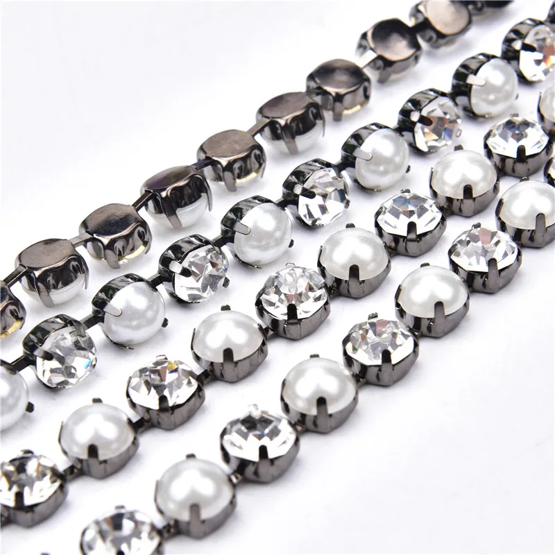 8 мм Жемчуг прозрачного хрусталя покрытие Кубок цепи пистолет База Стразы