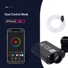 12 Вт APP музыкальный звуковой датчик, светодиодный волоконно-оптический потолочный Звездный источник двигателя + 0,75 мм светящийся на конце PMMA кабель, освещение для крыши, неба, атмосферы