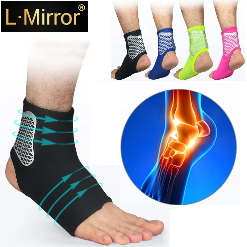 L.Mirror 1Pcs Ankle Support, Adjustable  Brace Breathable Nylon Material Super Elastic and Comfortable, Perfect for Sports