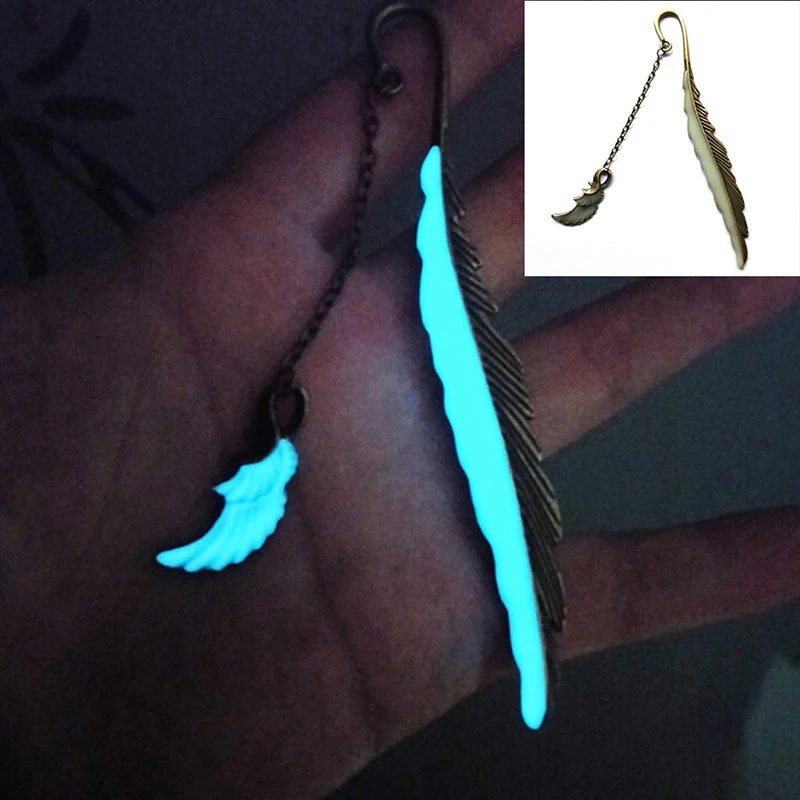 1 шт. святящийся ночью крыло наклейка закладка для чтения чайник перо книга