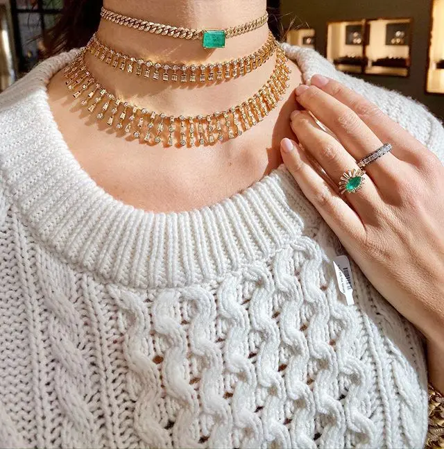 

Trendy Women Wide Curb Cuban Link Chain Multi Layer Necklace Gold Color Love Heart Starburst Northstar Classic Fashion Jewelry