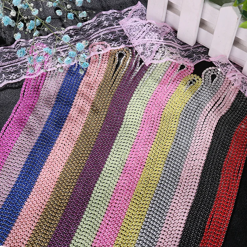Feilang 15 Colors 2mm/2.5mm Size Pearl Chain Resin 2yards/bag Material DIY Colorful Claw Rhinestones Sewing Accessories | Дом и сад