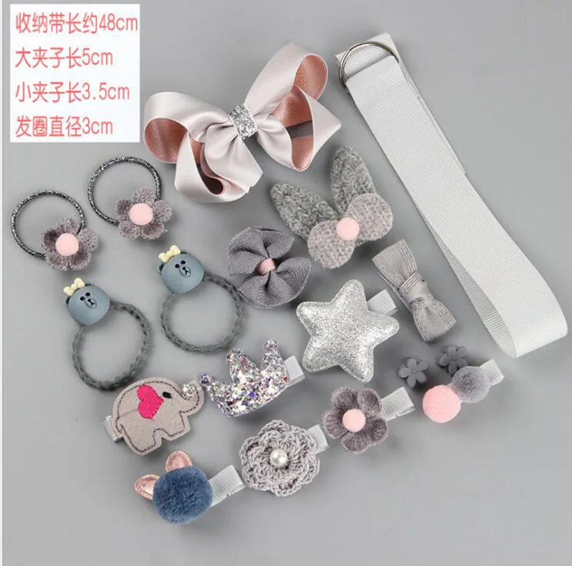 18 шт./кор. дети милые женские аксессуары для волос комплект ткани младенцев с