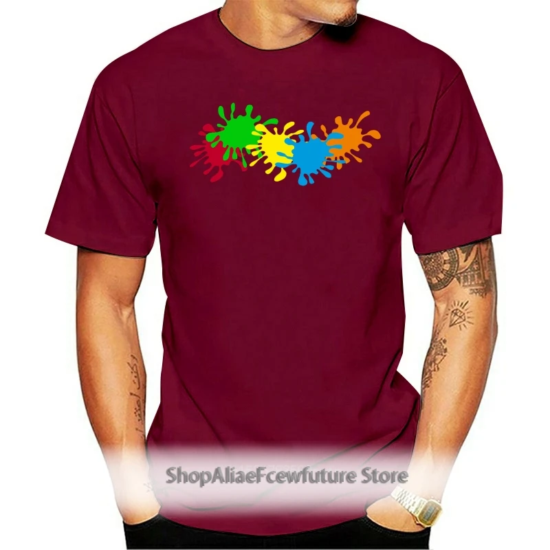 

Tee Shirt Custom Paint Spots S M L Xl Mens Painter Paintball Airsoft