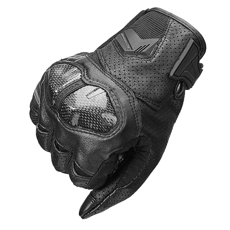 Новые 2019 мотоциклетные перчатки черные гоночные с сенсорным экраном Натуральные