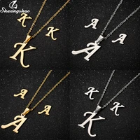 stainless steel initial necklaces charms for women customize a z letter alphabet pendant necklace fashion jewelry birthday gift