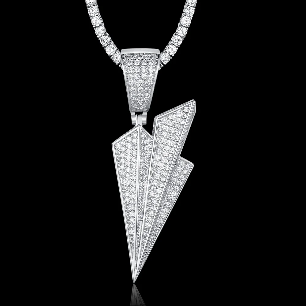 100% микро циркониевая бумага в стиле хип хоп подвеска ожерелье самолёт для мужчин