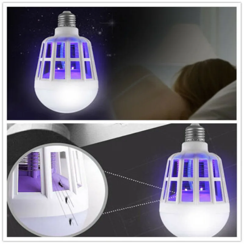2 в 1 E27 светодиодный лампы с инсектицидная лампа без запаха электрическая ловушка