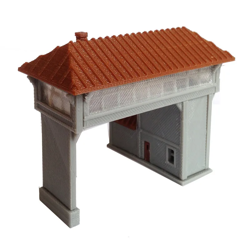 Railway Model Scene N Ratio 1:160 Large Overhead Double-track Signal Tower For 1:144 Building images - 6