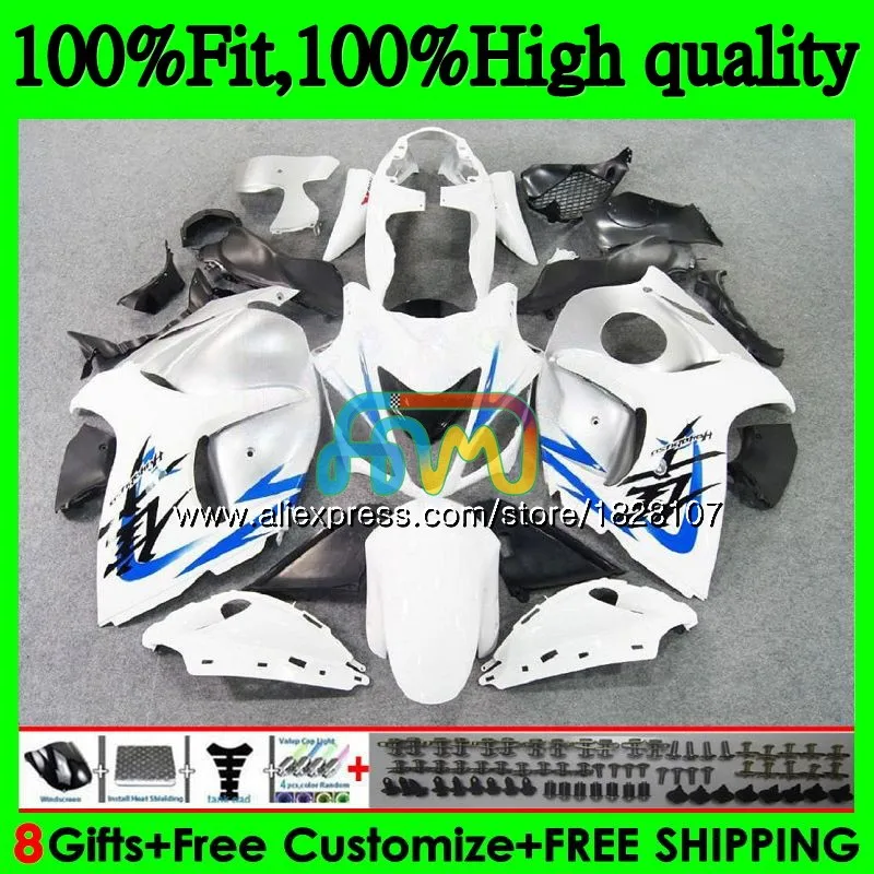 

Injection For SUZUKI Blue white Hayabusa GSXR 1300 GSXR1300 08 13 14 15 16 57BS.27 GSX-R1300 2008 2013 2014 2015 2016 Fairing