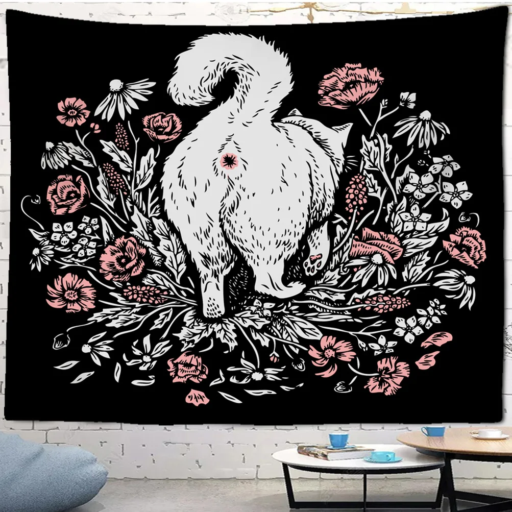 Таинственный котенок гадания ведьмастерская гобелен настенные гобелены Baphomet