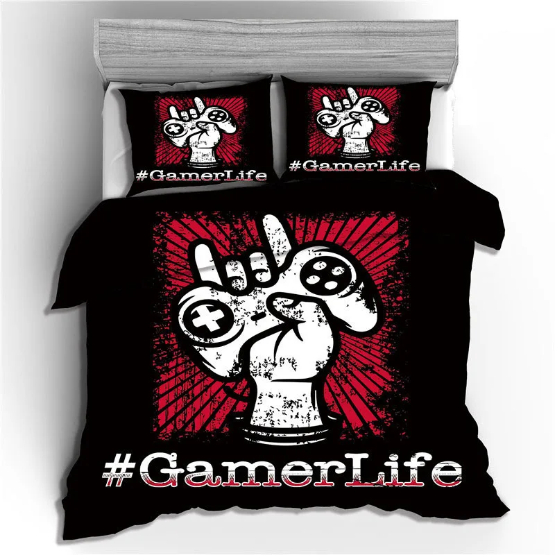 

3D Digital Gamer Printing Bedding Set Cartoon Duvet Cover With Pillowcases Twin Full Queen King 2/3pcs Custom Bed Linen