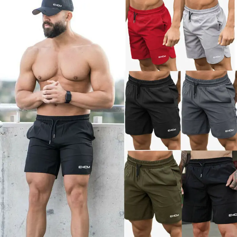 

2020 Men Fit Bodybuilding Shorts Man Summer Gyms Workout Male Breathable Mesh Quick Dry Sportswear Jogger Beach Short Trouser