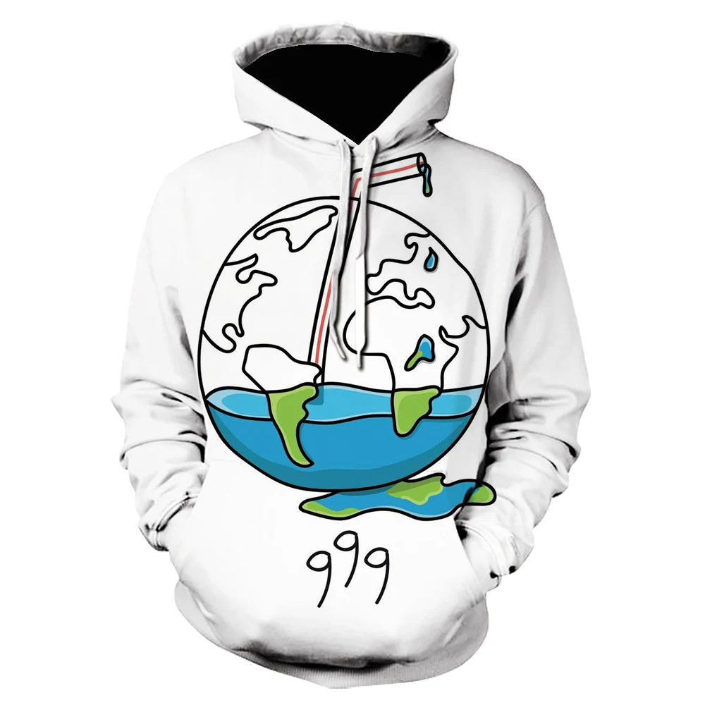 

Новинка 2021, белая толстовка с 3D рисунком, креативный художественный стиль, весна и осень, модная мужская толстовка, повседневная куртка в ст...