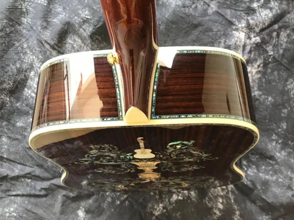 

Гитара AAAA ручной работы, из массива дерева, для дредов, супер Делюкс, полное ушко, профессиональная акустическая гитара s