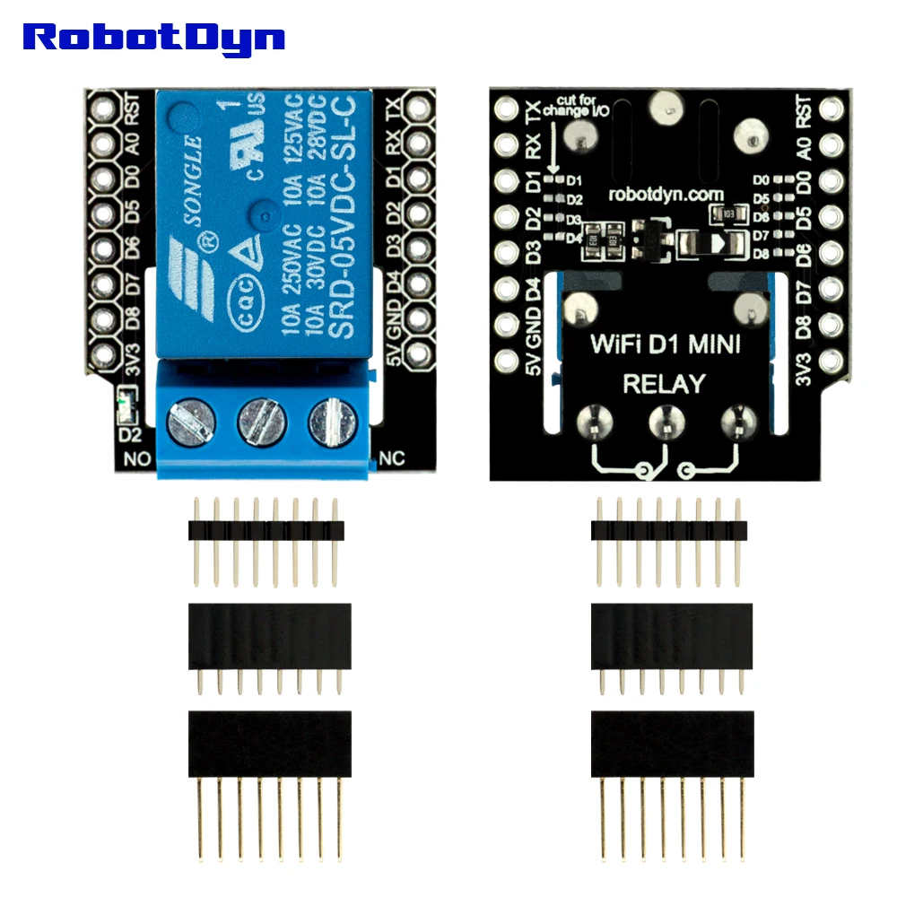 Щит контактного реле для Wi Fi WeMos D1 mini с набором контактных разъемов. Для 110/220 В
