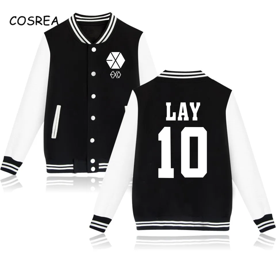 Exo толстовки Sehun Beakhyun Xiumin Lay Kai Повседневная Толстовка с длинными рукавами Harajuku