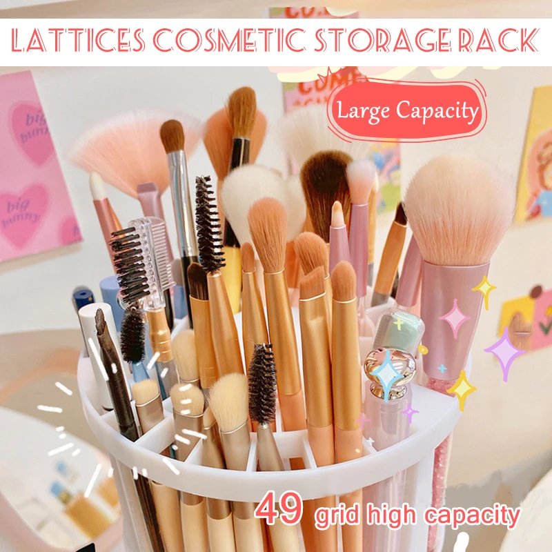 

New Make Up Tools Pen Storage Makeup Nail Polish Cosmetic Holder Box Lattices Cosmetic Make-up Brush Storage Box Table Organizer