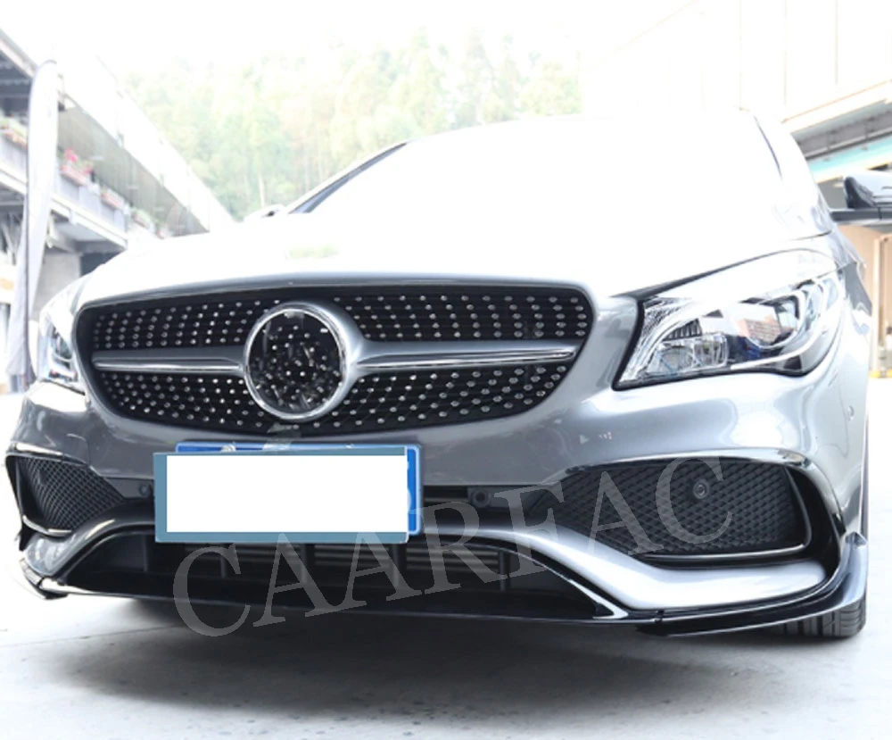 Карбоновый передний спойлер для губ Fin Canards для Benz cla Class W117 cl45 AMG- ABS автомобильные накладки на бампер