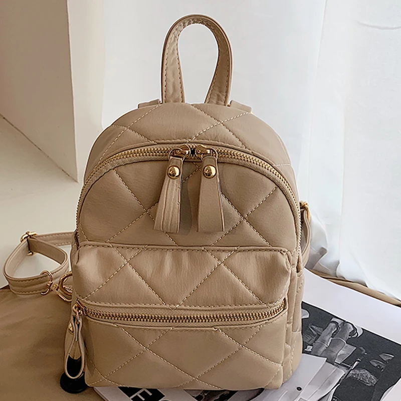 

Ladies PU Leather Soft Leather Backpack Large Capacity Multi-Function Three-Purpose Backpack Fashion Leisure Bag Travel Backpack