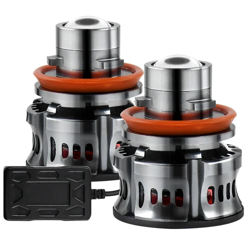 

H11 LED with Lens Auto Fog Lamp 6 LED 6000K 30W 3000 Lumens Car Projector Fog Light White Bright Waterproof Kit, 2PCS